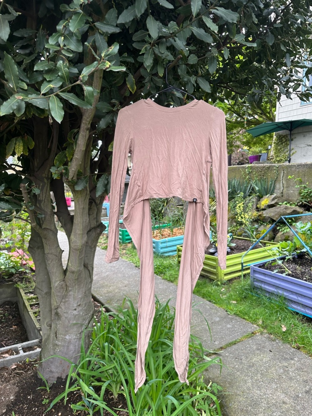 POPFLEX Bow Back Reversible Long Sleeve Top - Shiitake
